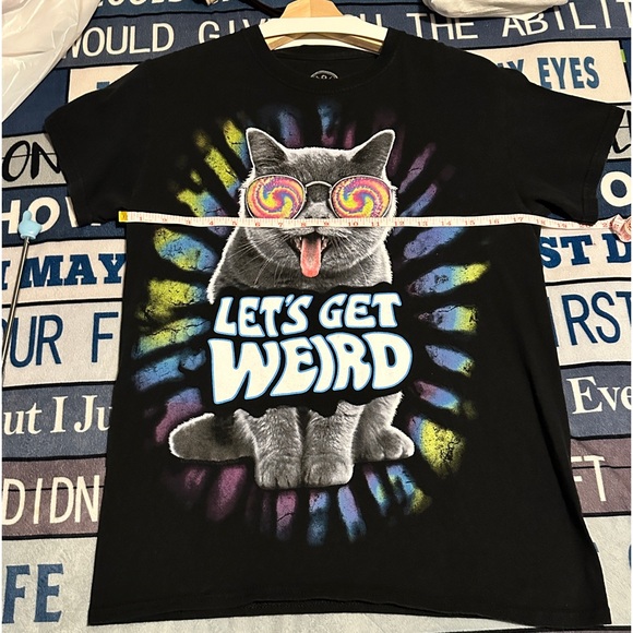 CAT “Let’s Get Weird” Trippy Short Sleeve Tee | by- DOM “it’s all about the art” - Picture 5 of 11